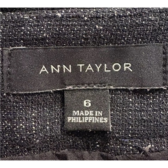 Ann Taylor Black Tweed Pencil Skirt Career Womens Size 6 (719)‎ - Picture 3 of 5